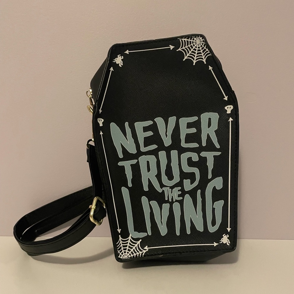 Coffin Shape Bag Adjustable shoulder strapped Zipper closure